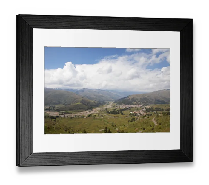 Framed Print : View of the Combapata district and the Rio Vilcanota in the Andean highlands