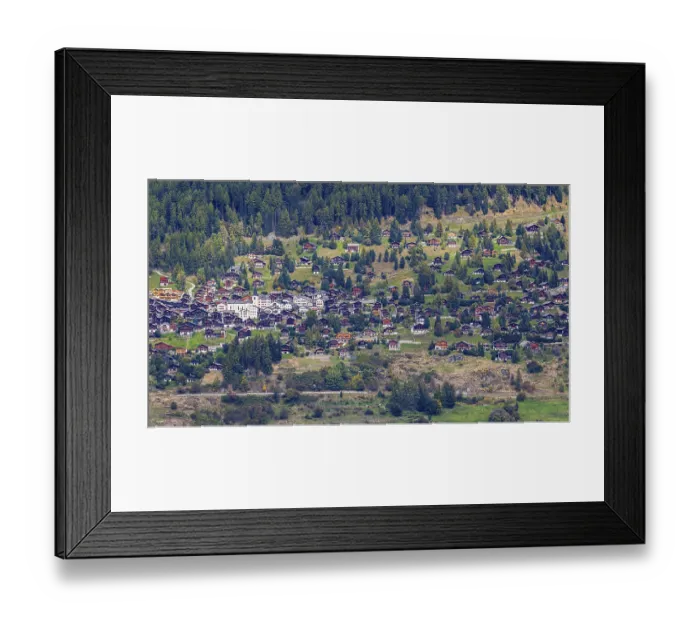 Framed Print : Mountain village Saint Luc, panoramic view Framed Print : Mountain village Saint Luc, panoramic view