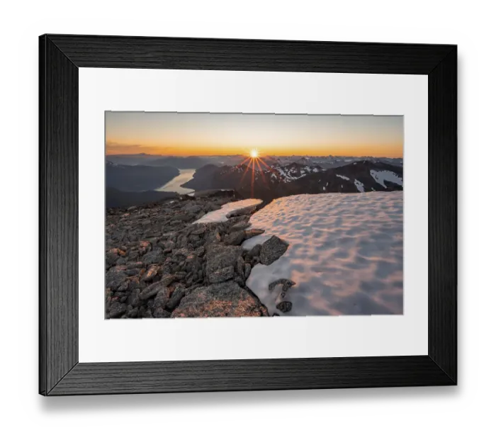 Framed Print : View of mountains and fjord Faleidfjorden