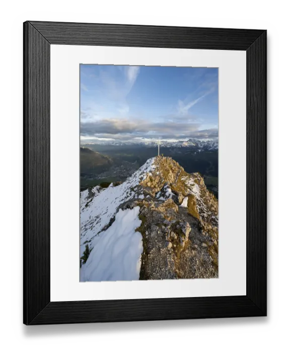 Framed Print : Summit cross at the summit of the Kramerspitz