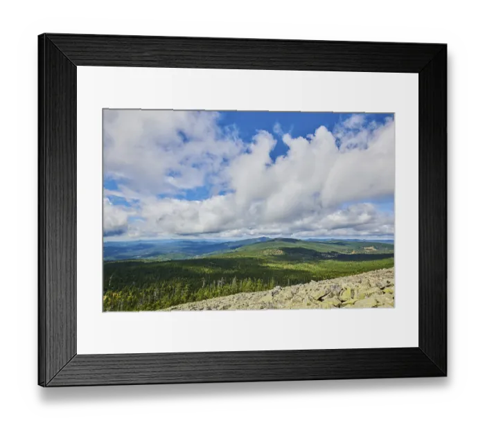 Framed Print : View from Mount Lusen in late summer