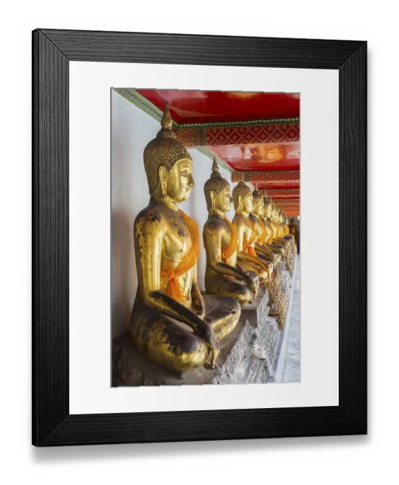 Framed Print : Golden statues of Buddha in Wat Po temple Framed Print : Golden statues of Buddha in Wat Po temple