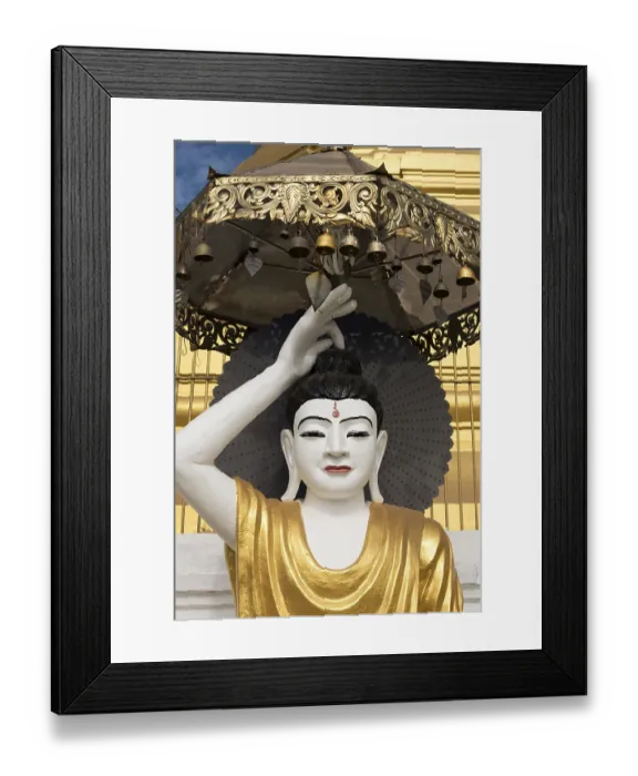 Framed Print : Deity statue, Uzina Pagoda, U Zina Paya
