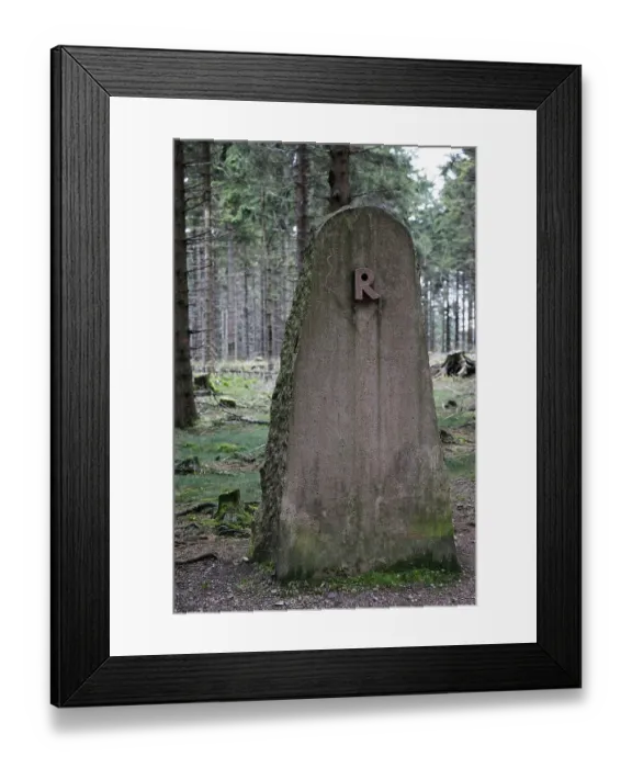 Framed Print : R as a sign for the Rennsteig hiking trail Framed Print : R as a sign for the Rennsteig hiking trail