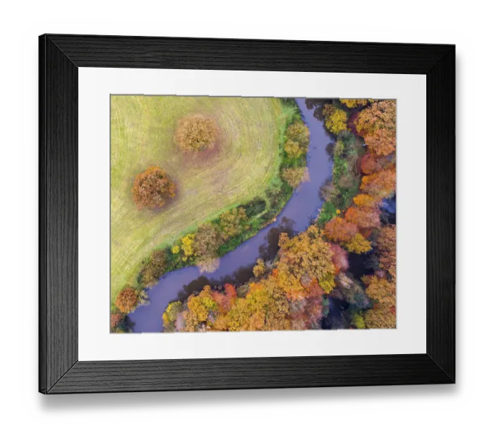 Framed Print : Aerial view of the Hunte in autumn