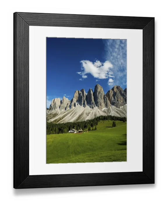 Framed Print : Glatschalm, Geislerspitzen, Villnoess Valley