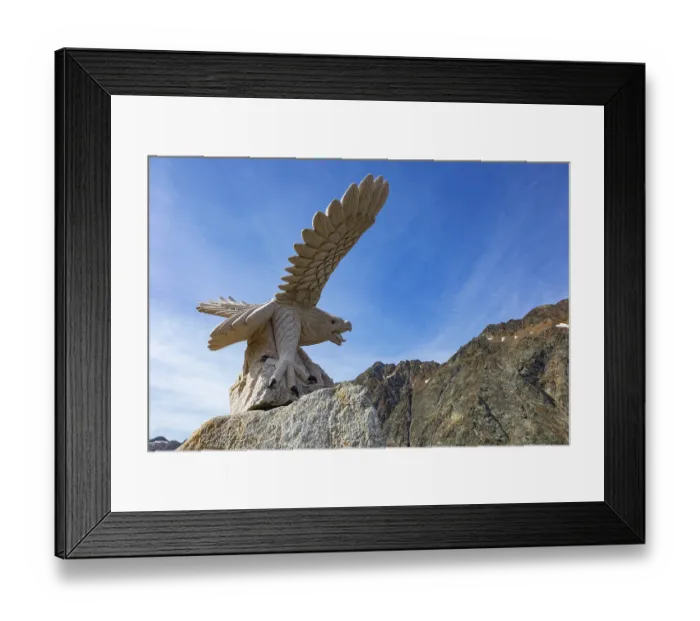 Framed Print : Eagle sculpture on the pass summit of the Timmelsjoch High Alpine Road Framed Print : Eagle sculpture on the pass summit of the Timmelsjoch High Alpine Road