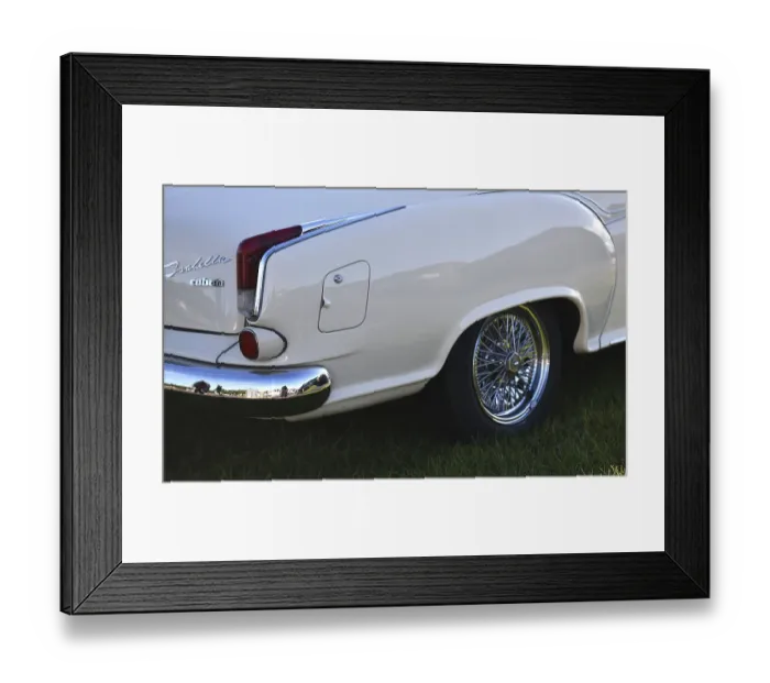 Framed Print : Isabella with spoked wheels at a classic car meeting in Buesum