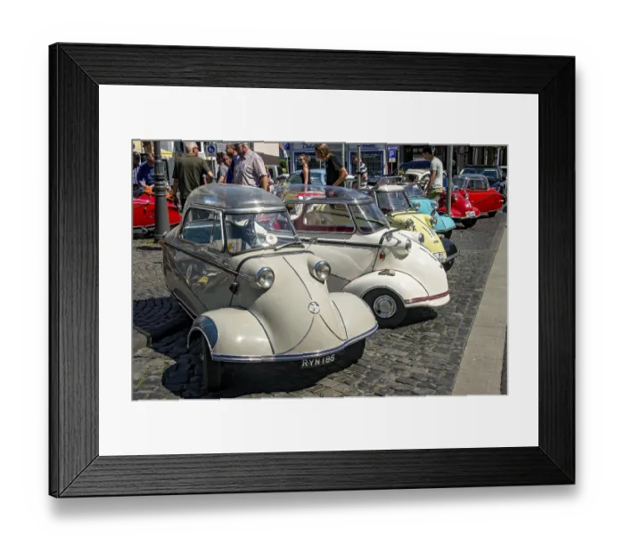 Framed Print : Oldtimer meeting, Vintage Messerschmitt cabin scooter FMR