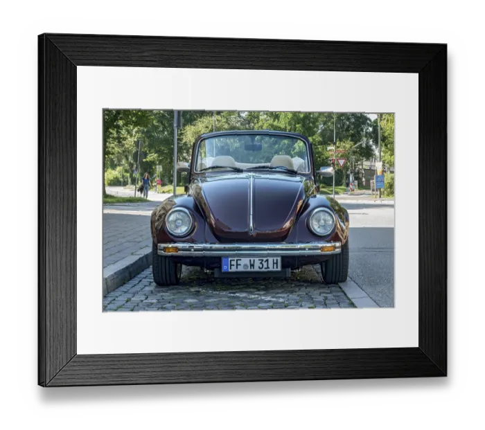 Framed Print : Vintage Volkswagen VW Beetle Cabriolet