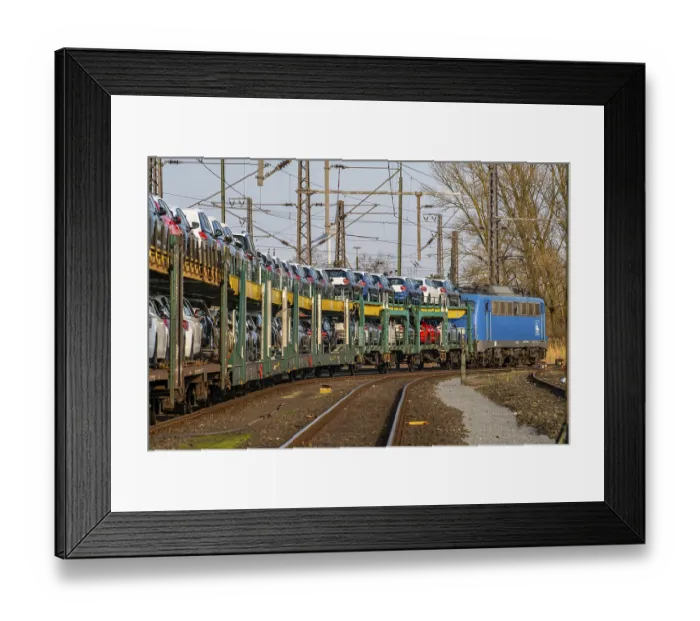 Framed Print : VW plant, Emden, new cars, car transporter