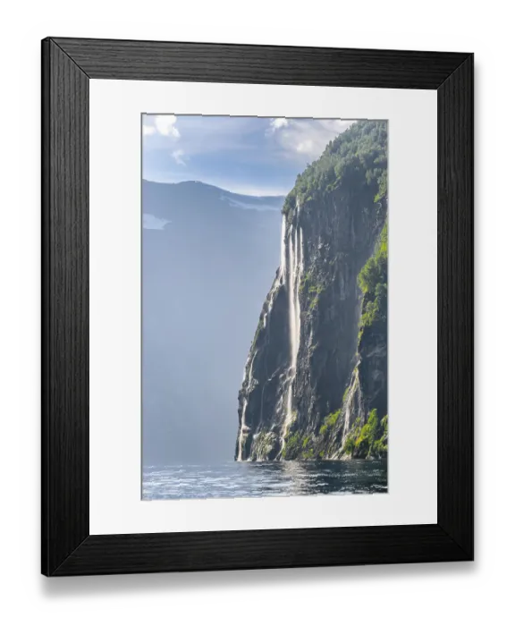 Framed Print : Waterfall Seven Sisters, Geirangerfjord Framed Print : Waterfall Seven Sisters, Geirangerfjord