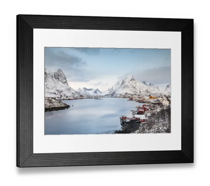 Framed Print : Fishing village Reine in winter