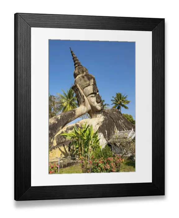 Framed Print : Reclining Buddha statue at Xieng Khuan Buddha Park Framed Print : Reclining Buddha statue at Xieng Khuan Buddha Park