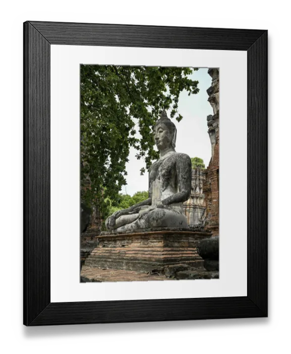 Framed Print : Buddha statue in Wat Mahathat Ayutthaya Framed Print : Buddha statue in Wat Mahathat Ayutthaya