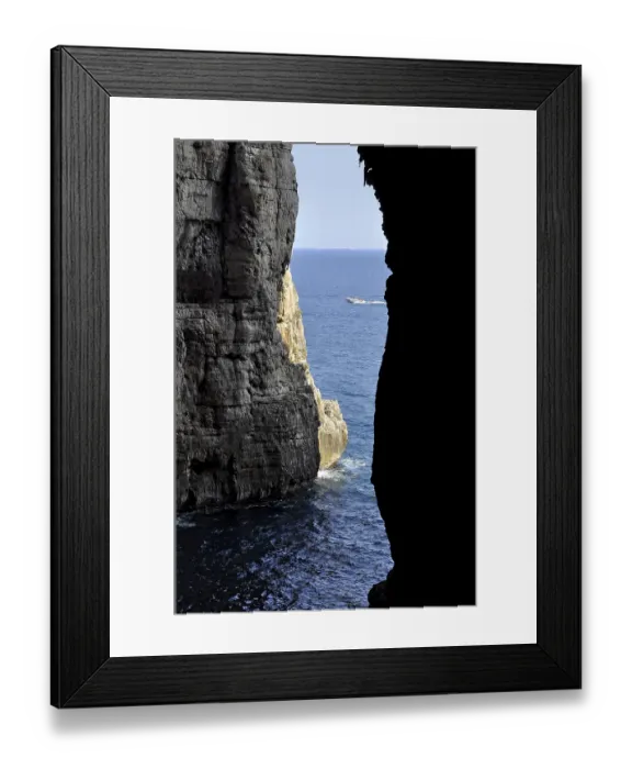 Framed Print : Karst cave Grotta del Turco, Cave of the Turk