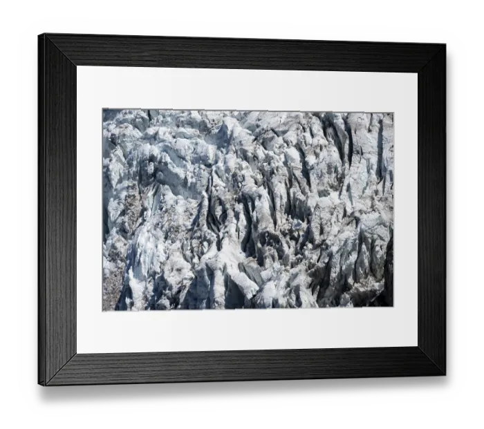 Framed Print : Glacier ice, rutted glacier with crevasses