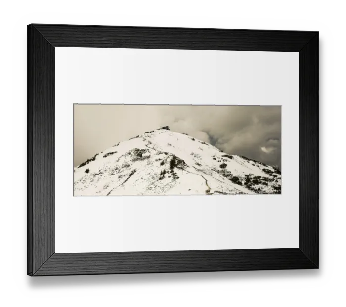 Framed Print : After snowfall in May: Hiking trail from the Kanzelwandbahn mountain station to the Fellhorn