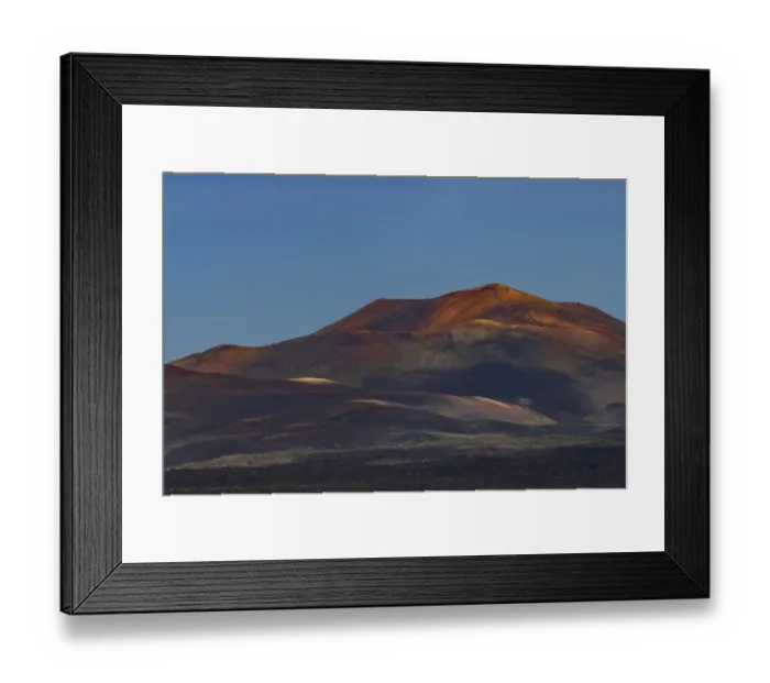 Framed Print : Sunrise in the Fire Mountains, volcanic landscape in Timanfaya National Park