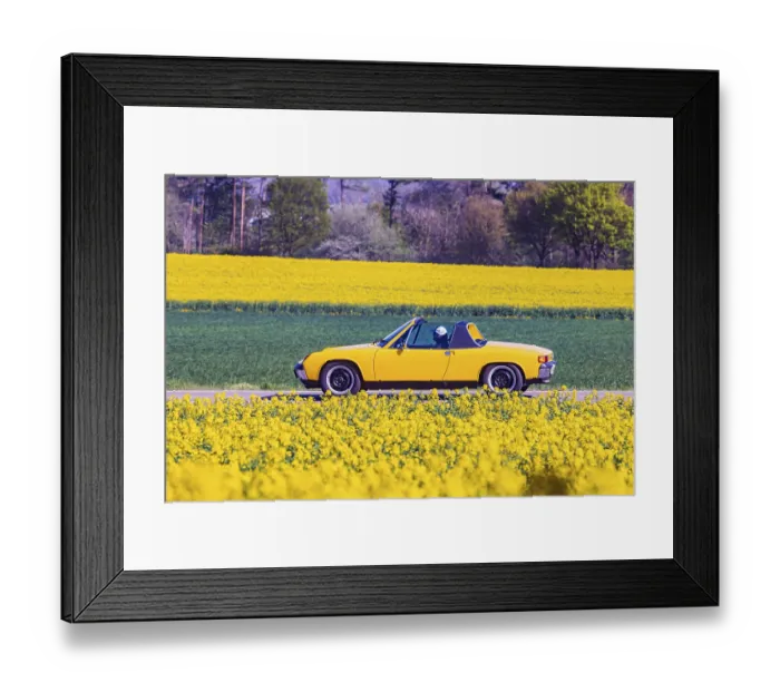 Framed Print : Travelling on a country road in the Swabian Alb with a VW Porsche 914 Youngtimer convertible