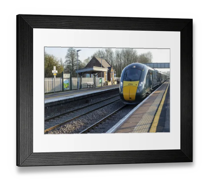 Framed Print : Great Western railway British Rail Class 800 Intercity Express Train arriving at platform of railway station