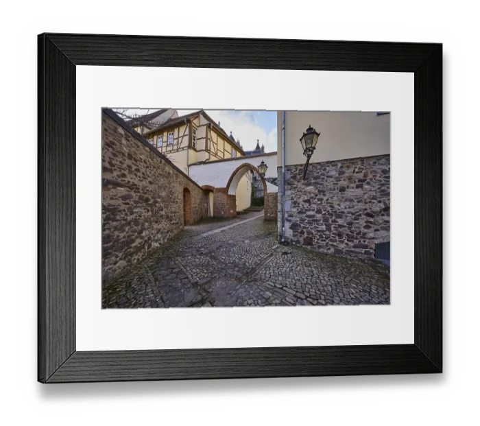 Framed Print : City gate, city wall, old town