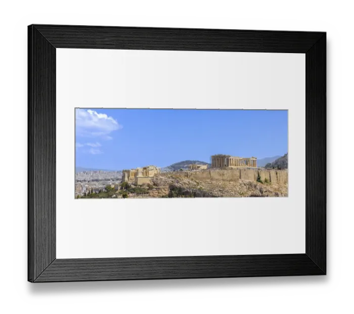 Framed Print : Ancient landmark citadel Acropolis of Athens seen from the Hill of the Muses