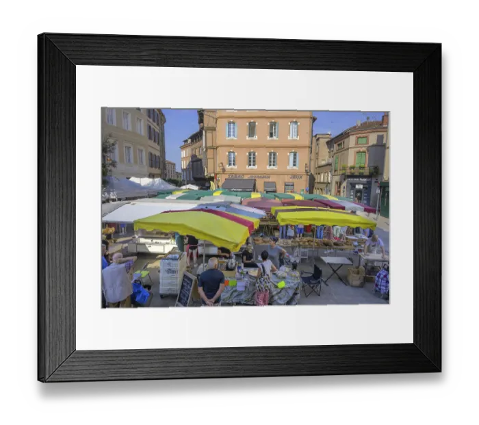Framed Print : Food market outside the covered market
