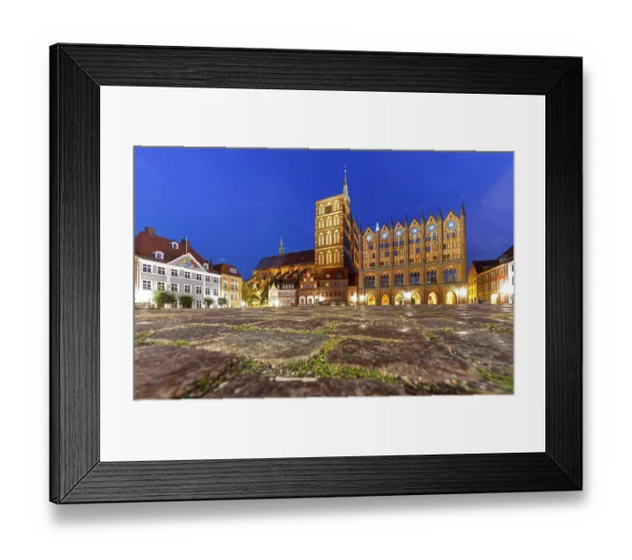 Framed Print : St Nicholas Church, Stralsund Town Hall with facade in the style of North German Brick Gothic Framed Print : St Nicholas Church, Stralsund Town Hall with facade in the style of North German Brick Gothic