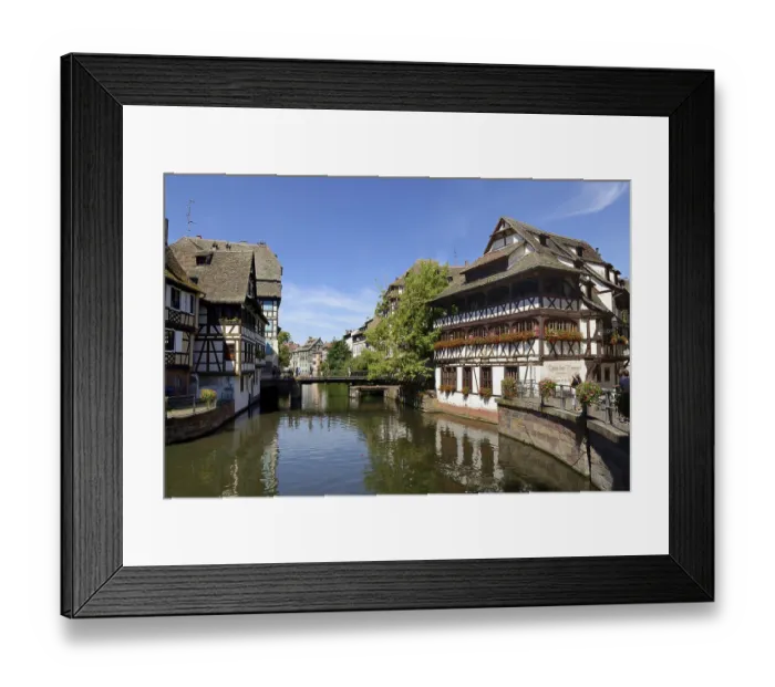 Framed Print : Half-timbered houses in La Petite France district