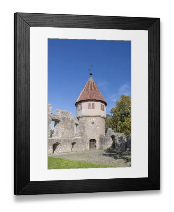 Framed Print : The round tower, residential tower of the Honburg castle ruins on the Honberg