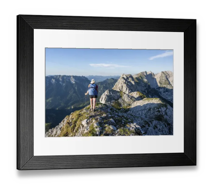 Framed Print : Hiker on a ridge in the mountains Framed Print : Hiker on a ridge in the mountains
