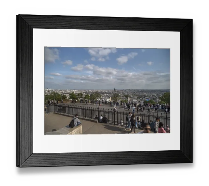 Framed Print : View of the city of Paris from the square in front of the Sacre-CRur Basilica