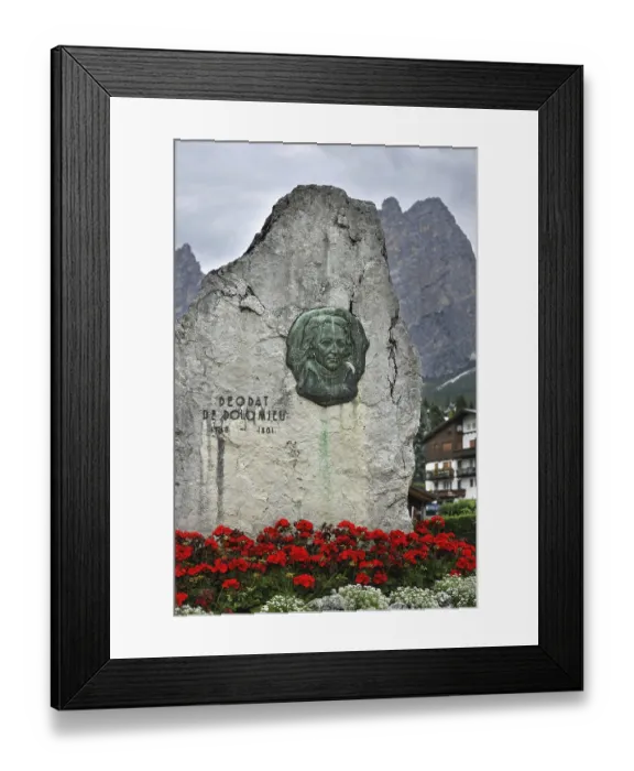 Framed Print : Monument in honour of the French geologist Deodat Gratet de Dolomieu at Cortina d'Ampezzo Framed Print : Monument in honour of the French geologist Deodat Gratet de Dolomieu at Cortina d'Ampezzo