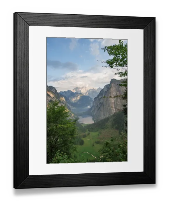 Framed Print : View from the Roethsteig to the Obersee and Watzmann Framed Print : View from the Roethsteig to the Obersee and Watzmann