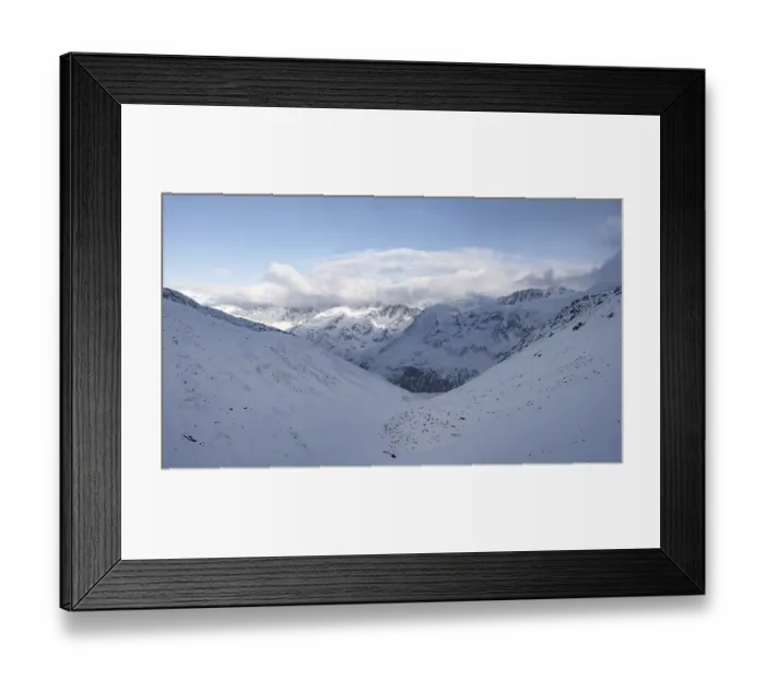 Framed Print : Snow-covered mountain landscape in the Madritsch Valley