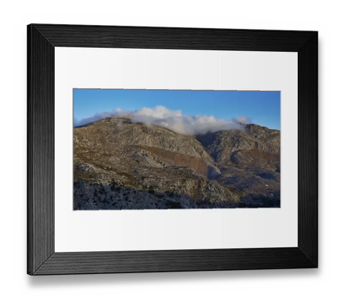 Framed Print : Mountain landscape with clouds floating on the peaks Framed Print : Mountain landscape with clouds floating on the peaks