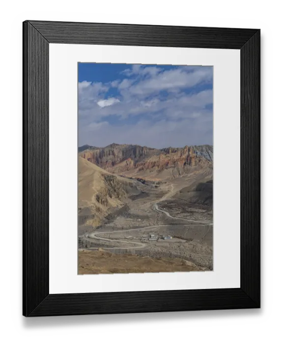 Framed Print : Eroded mountain landscape in the Kingdom of Mustang