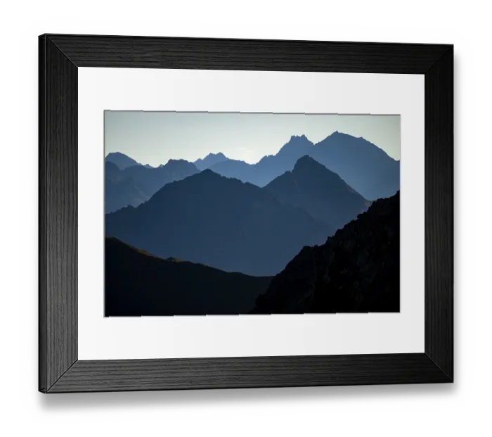 Framed Print : Blue hour over Montafon mountains Framed Print : Blue hour over Montafon mountains
