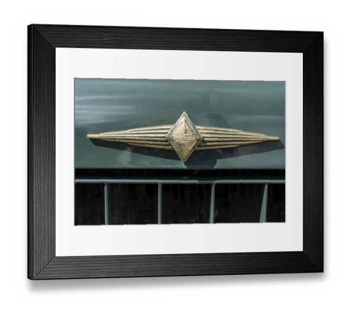 Framed Print : Logo on bonnet, classic car Borgward B 2000 AO