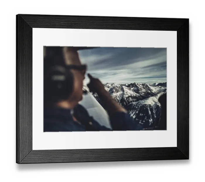 Framed Print : Flight over the late winter Lech Valley with a small aeroplane in Tyrol