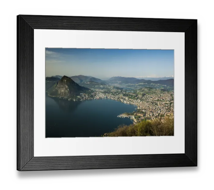 Framed Print : Panorama, View of Lugano from Monte Bre Framed Print : Panorama, View of Lugano from Monte Bre