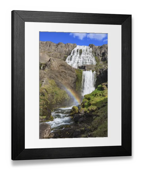 Framed Print : Waterfall, sunny, midday light Framed Print : Waterfall, sunny, midday light