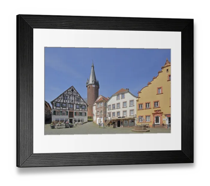 Framed Print : Historic houses with tail gables