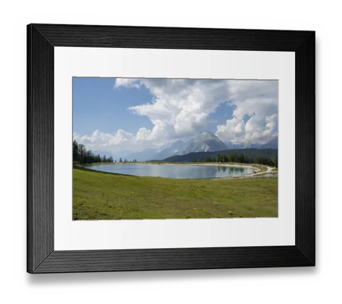 Framed Print : Reservoir at Gschwandtkopf, Karwendel Mountains