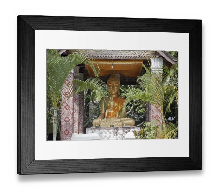 Framed Print : Sitting Buddha statue in temple at Luang Prabang Framed Print : Sitting Buddha statue in temple at Luang Prabang