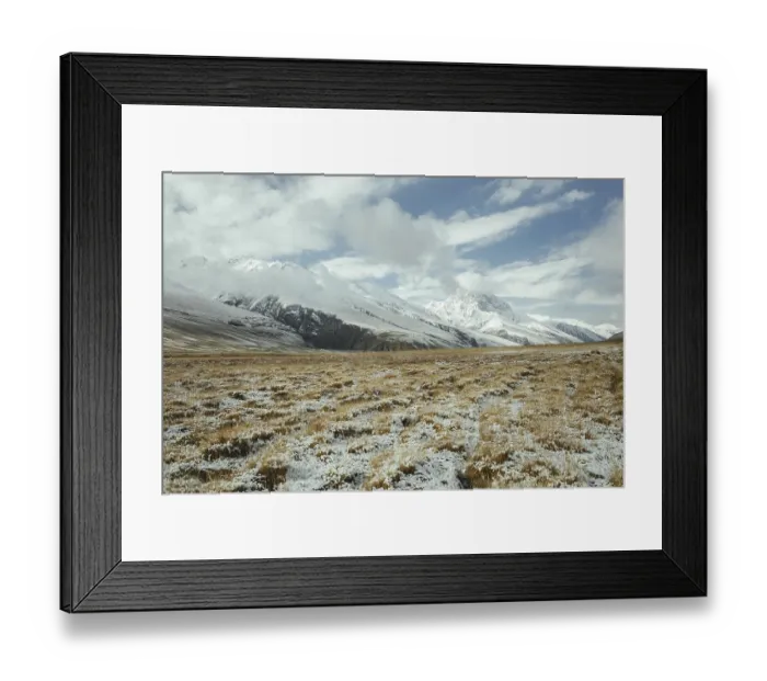 Framed Print : Snowy landscape, high valley, fresh snow