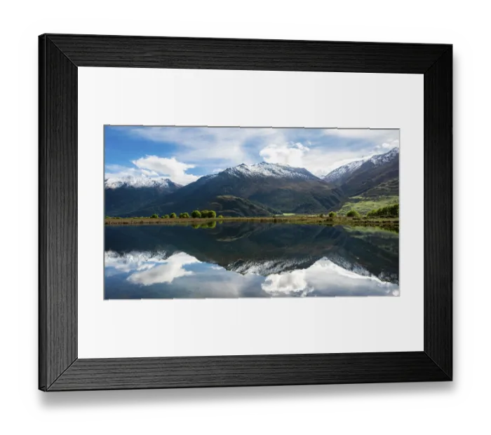 Framed Print : Mountain range reflected in a lake Framed Print : Mountain range reflected in a lake