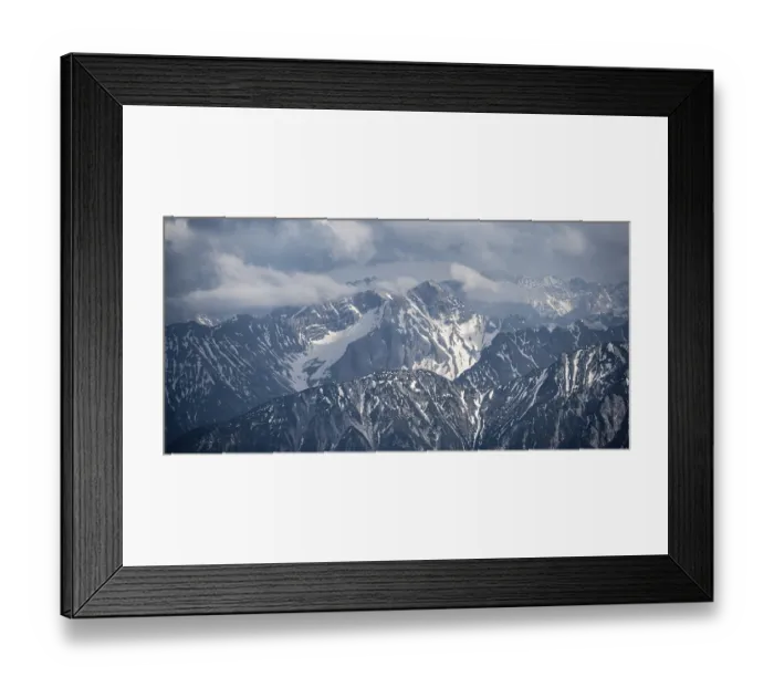Framed Print : Dramatic mountains in the Allgaeu Alps with snow