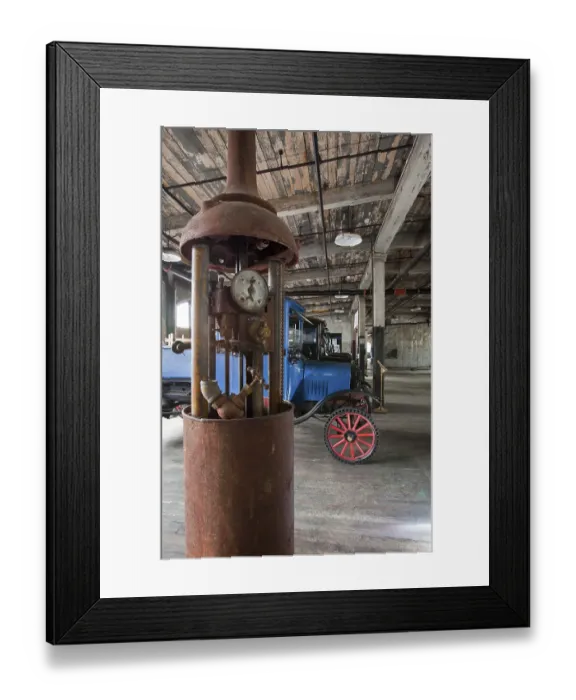Framed Print : An unrestored 1918 Wayne Model 276 gasoline pump at The Ford Piquette Avenue Plant